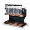 Holz Kaffeebohnen Ausstellungsständer Transparenter Glasflaschenhalter Versiegelt für Café