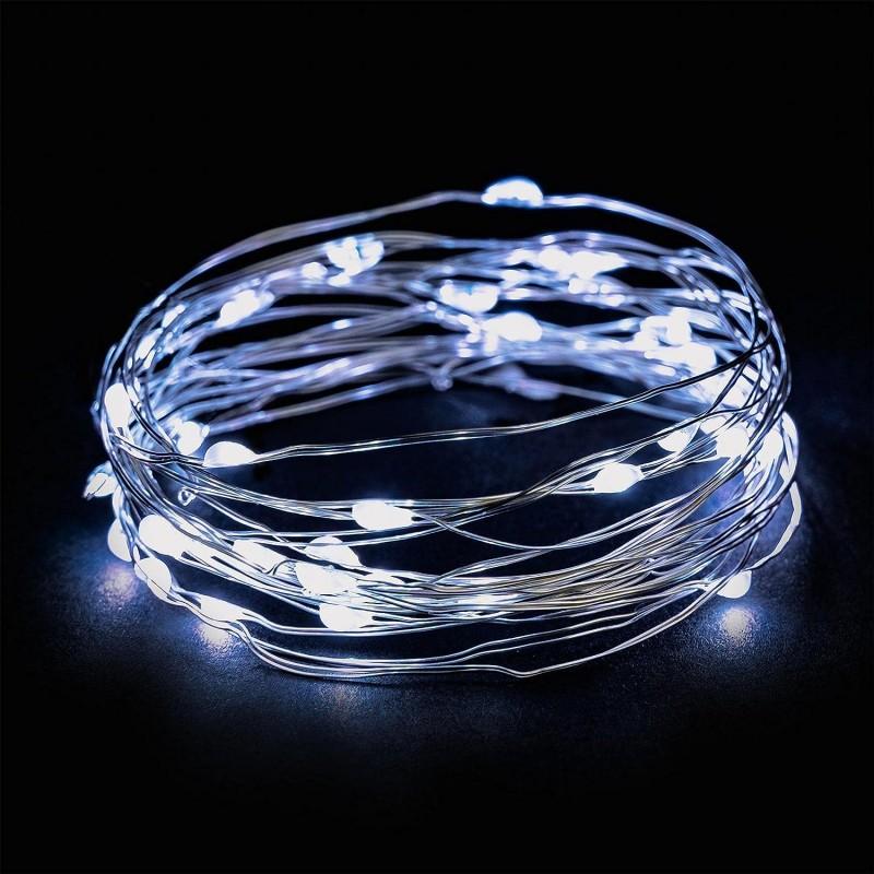 Światełka Lampki Na Żyłce Wewnętrzne 20 Led Zimne Białe Boże Narodzenie
