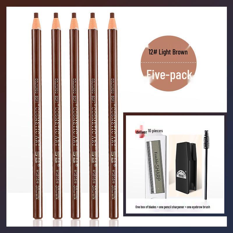 Genuine 1818 Waterproof Wooden Eyebrow Pencil - Non-Smudge, Hard Core, Makeup Artist Special.