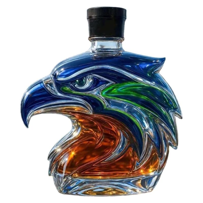 Handcrafted Crystal Glass Multifunctional Beverage Dispenser Feature Artistic Seahawk Shape Ideal For Home Pubs Decors