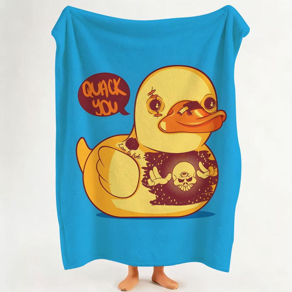 toy E Evil Y Yellow D Duck Throw Flannel Throw Blanket Suitable for Sofa Living Room Bedroom