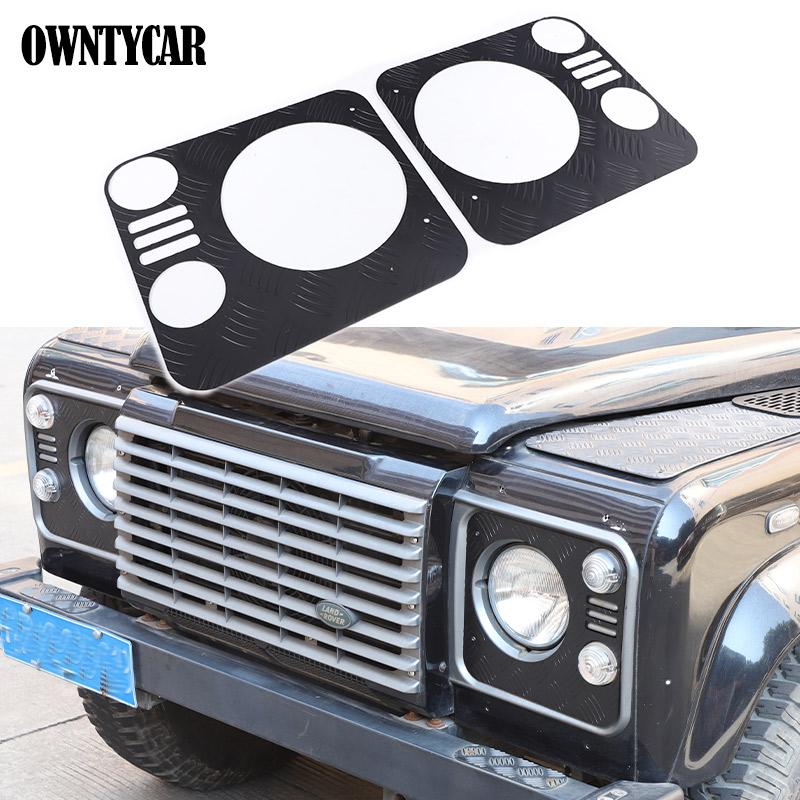 For Land Rover Defender 90 110 2004-2019 Aluminum Alloy Car Headlight Decorative Panel Cover Car Exterior Accessories