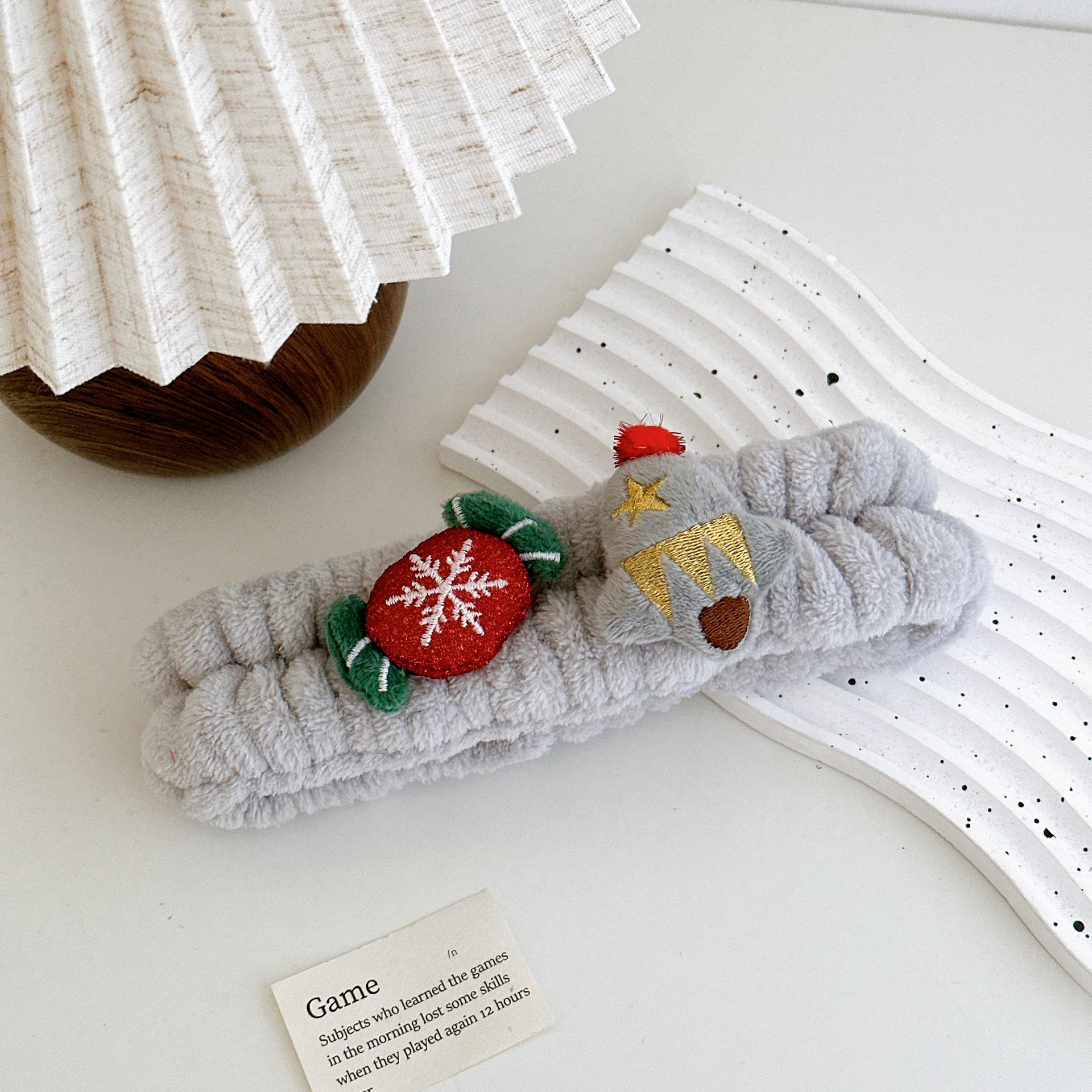 

Рождественская плюшевая повязка на голову для макияжа для женщин