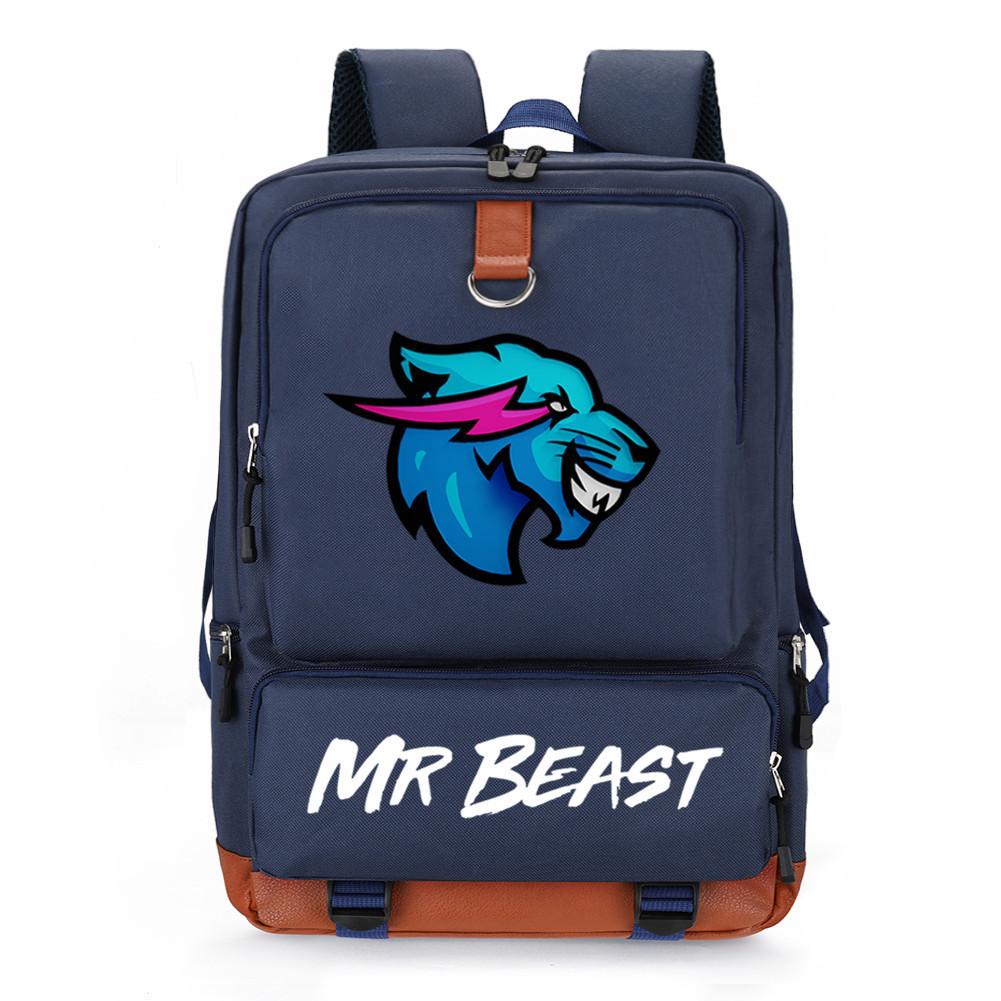 Mr. Beast Oxford Cloth Backpack Computer Bag Junior High School Students Personality Large Capacity Schoolbag
