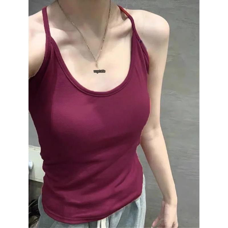 Women's Halter Neck Vest with Side Bust Support, Chest Pads, Slimming Waist, and Back Shaping for Summer Outerwear or Inner Layer
