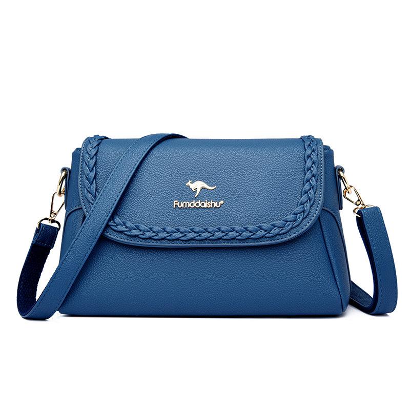 

Women s bag large-capacity bag new soft leather women s shoulder bag casual messenger bag синий