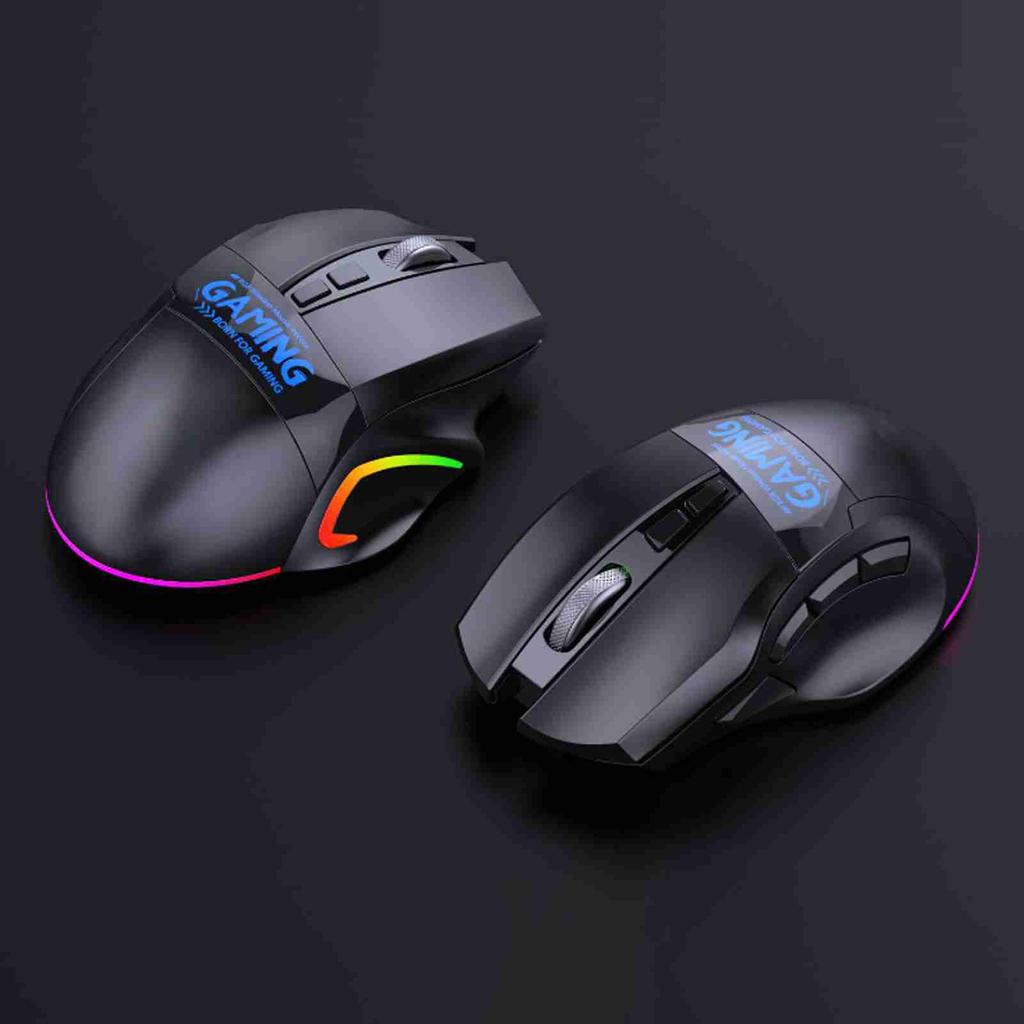 Wireless Gaming Mouse 9 Key Bluetooth Dual Mode DPI Adjustable Rechargeable Computer Mouse with RGB