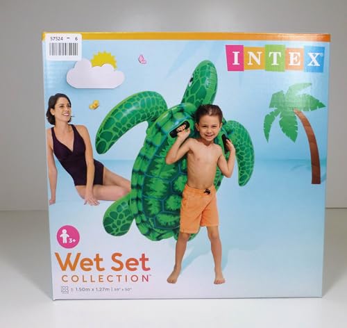 INTEX Lil' Sea Turtle Ride-On Float, 150 x 127 cm, 57524 [Official Japanese Product]