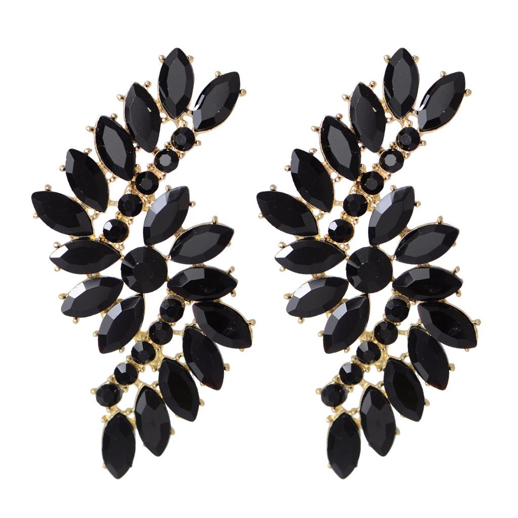 Fashion Geometric Crystal Drop Earrings For Women With Alloy Material Elegant Evening Jewelry