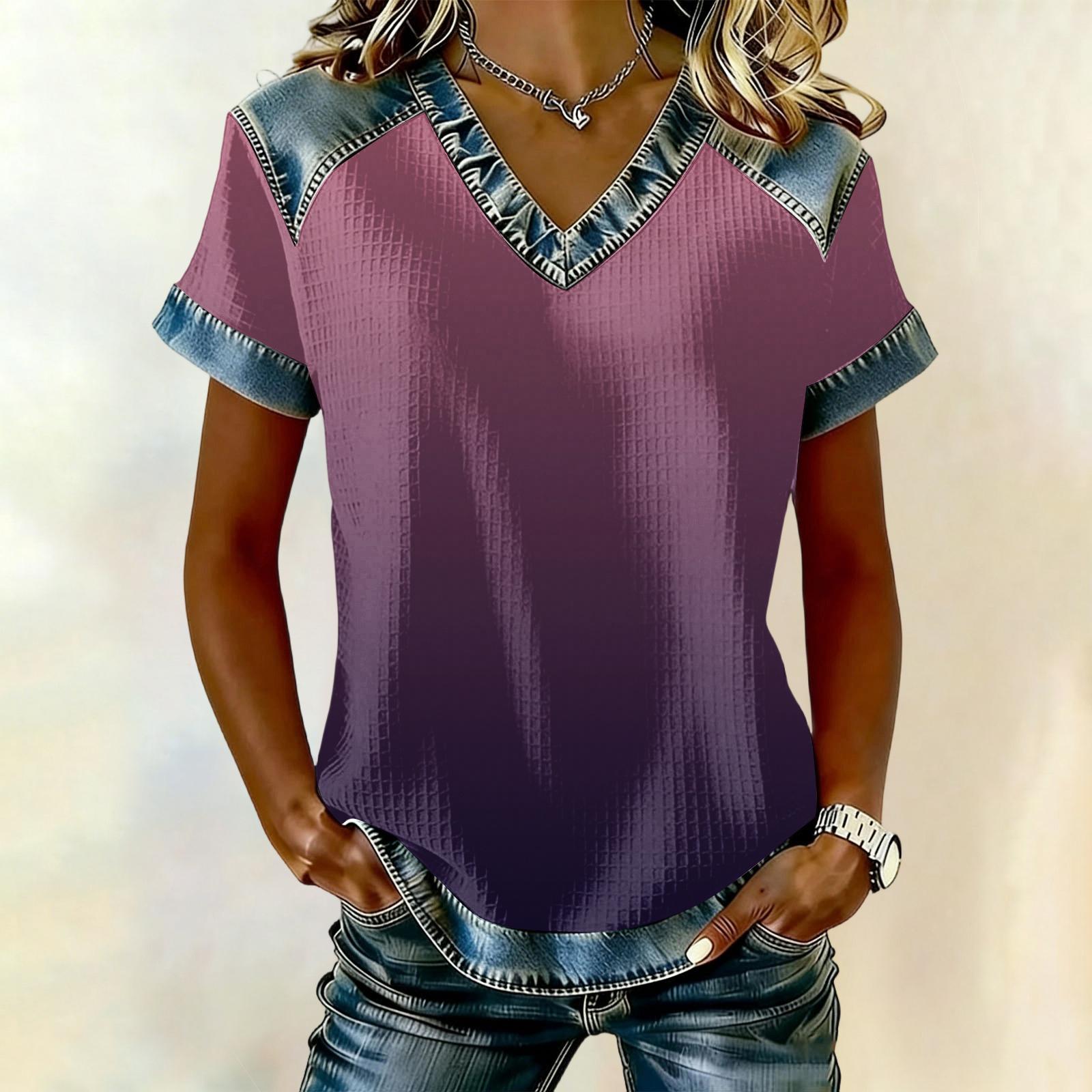 Женский модный повседневный топ с градиентным принтом L