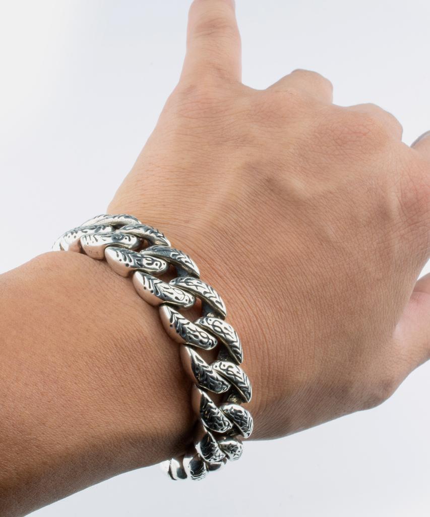 Sheen666 599 Paisley Silver Bracelet Snake Clasp