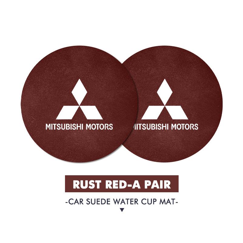 cyakpr1 Premium Suede Water Cup Pad Anti-Skid Splash-Resistan For Mitsubishi Lancer ASX Pajero Mirage Attrage Xpander Outlander