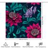 Floral Strawberry Bath Shower Curtain Set Bright Pink White Black Floral Print Waterproof Fabric Washable Decorative Home Bathin