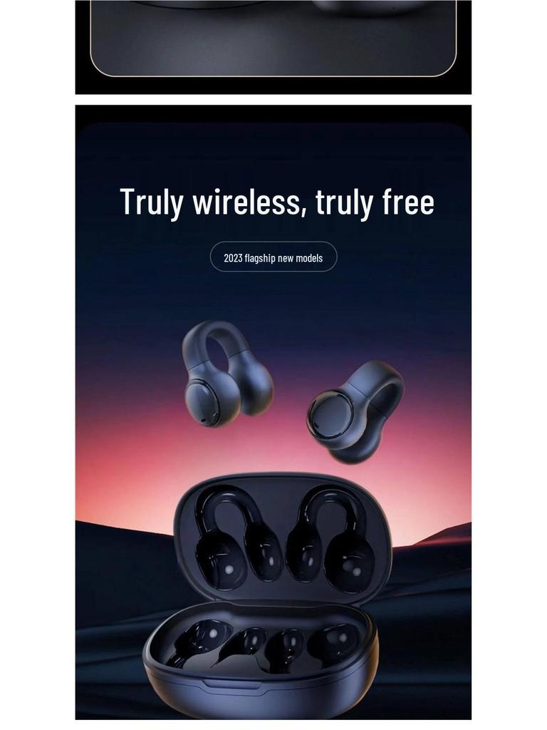 2025 Wireless Bone Conduction Clip-on Noise-Cancelling Bluetooth Earphones for Running