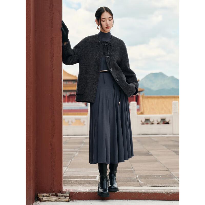 

JZ ANNAKO Women s Quiet Luxury Double-Faced Wool Blend Mid-Long Coat L