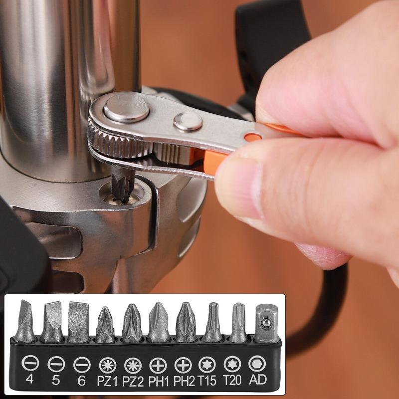 SenNan Hex Ratchet Wrench 1/4" Mini Hex Quick Release Socket Tool Ratchet Repair Spanner Hand Tools Kit Screwdriver Drill Bits
