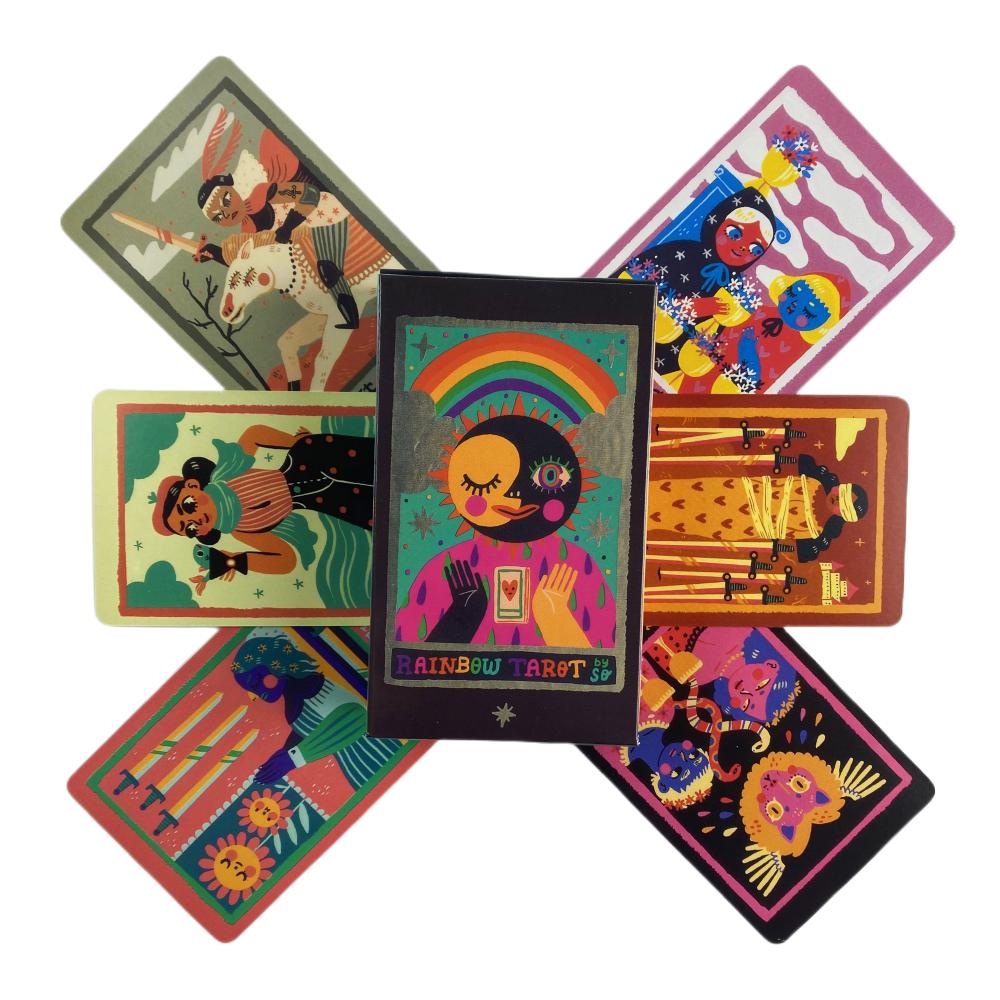 Rainbow Tarot Cards Oracle English Visions Divination Edition Borad Playing Games Props