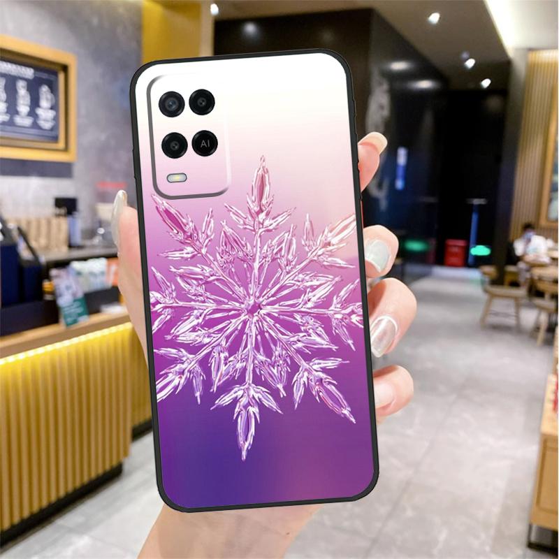 Christmas Snowflakes Case For Oppo A96 A76 A16 A17 A18 A60 A80 A40 A38 A58 A78 A98 A94 A74 A54 A15 A57 A77 A5 Pro