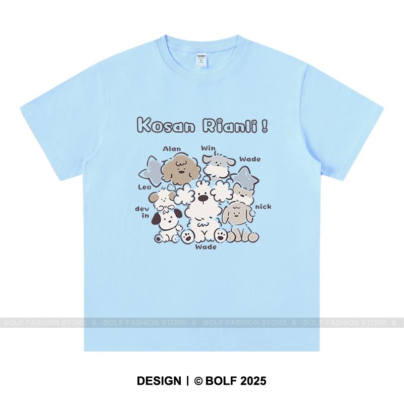 Playful Cartoon Sketch Printed Unisex Men Women T-Shirt Tees Tops 100% Cotton Loose Fit Trendy Graphic Daily Wear