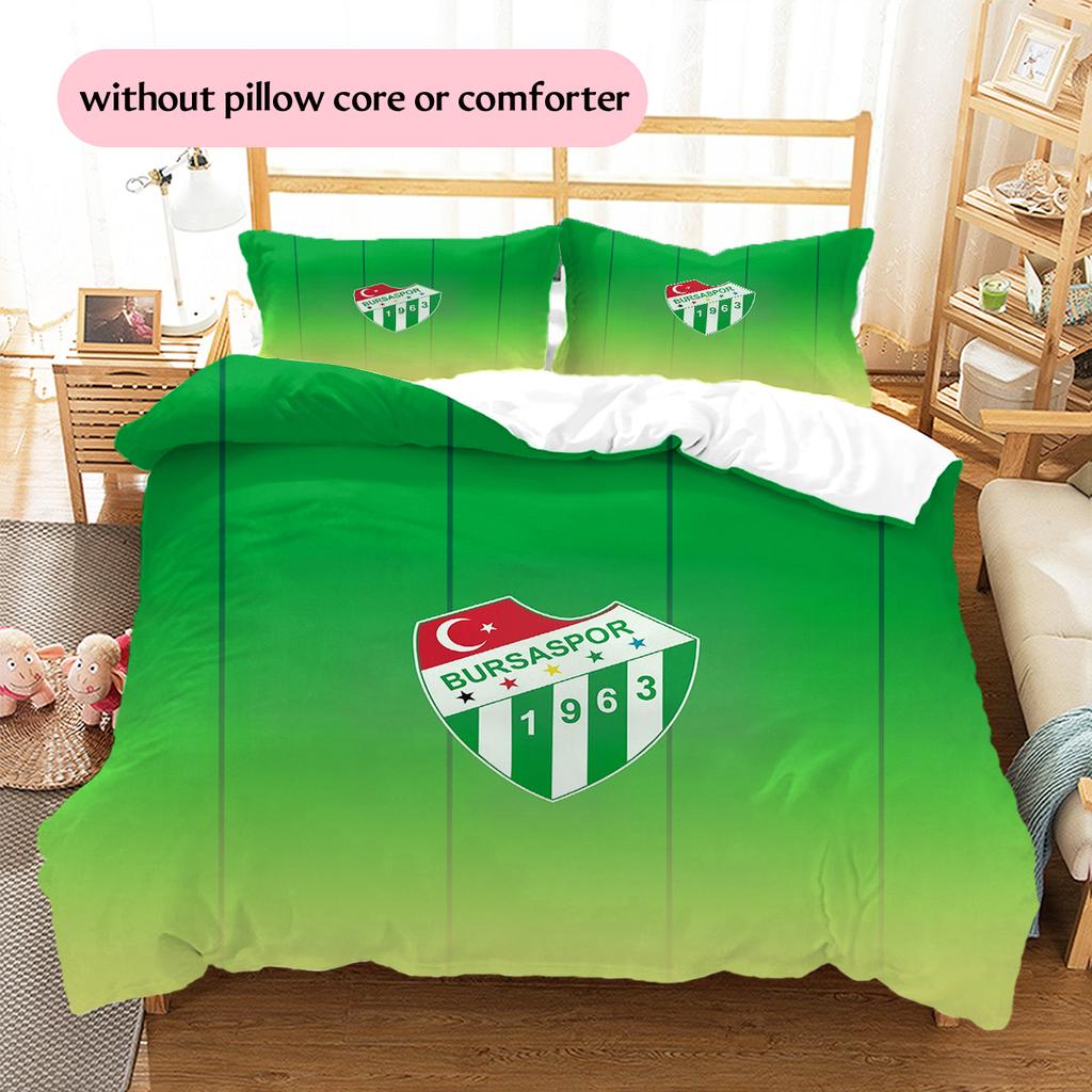 Bursaspor Pattern Bedding Quilt Set Home Decoration Gift (1 * duvet cover + 2 * pillowcase without core)