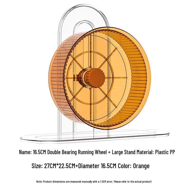 Extra Large Silent Hamster Running Wheel with Stand & Double Bearings - Includes Exercise Flywheel, One-Piece Design, Free Shipping