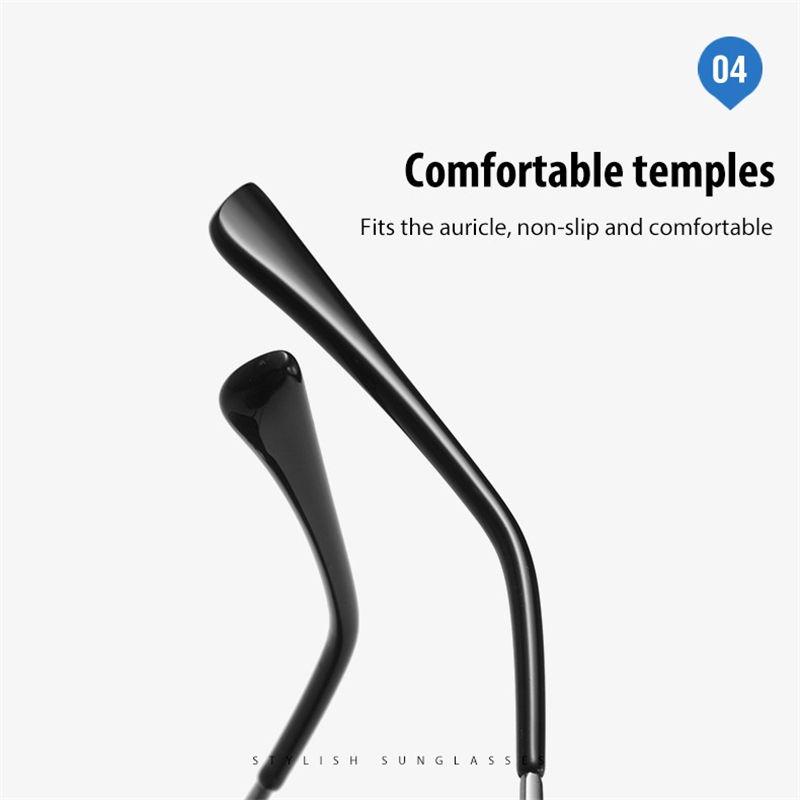 AORON Fashion Sunglasses Gradient Color Driving Fishing Glasses for Men Women Metal Frame Eyeglasses