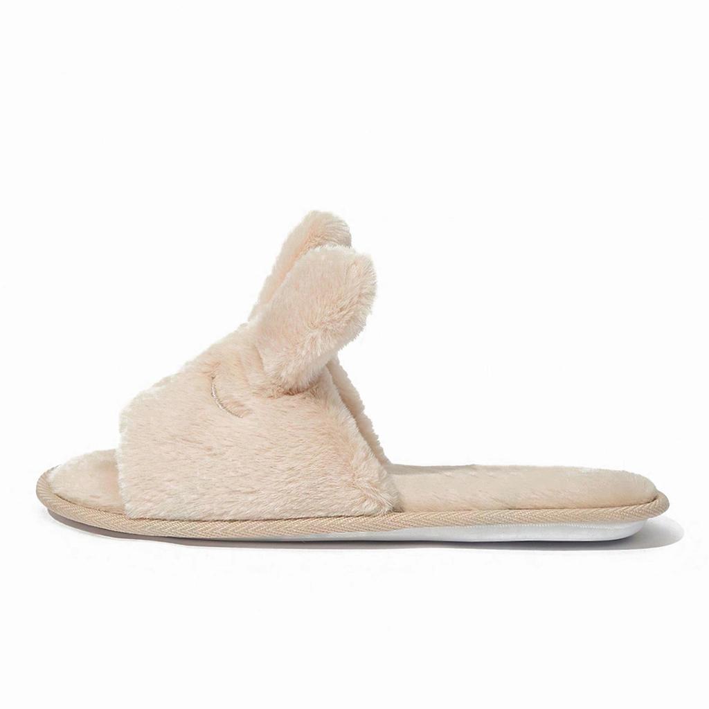 Women's Autumn/Winter Furry Rabbit Slippers - Plush, Warm One-Strap for Home & Outdoor Use