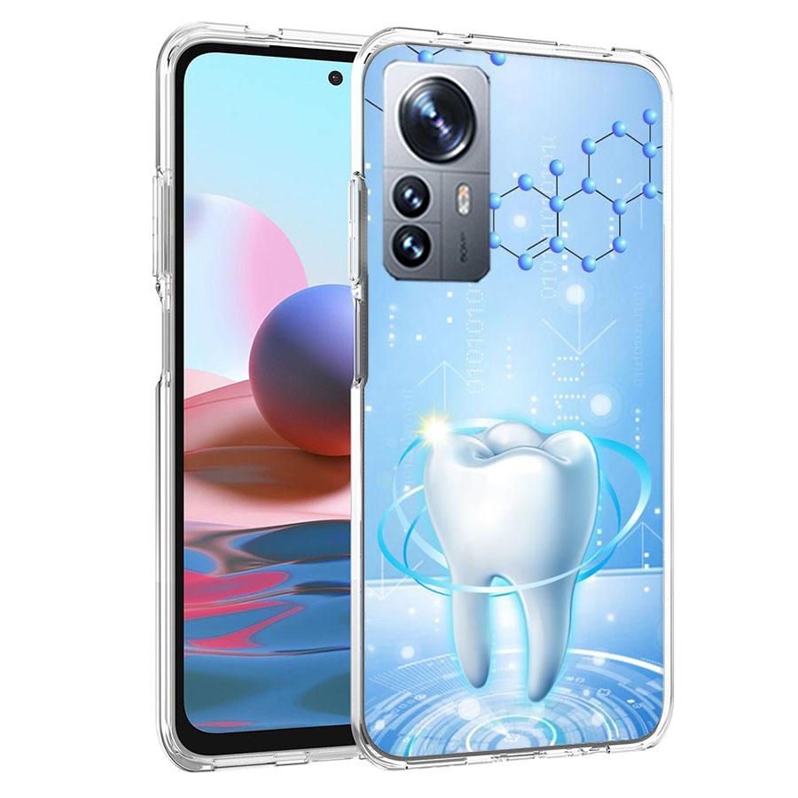 Dentist Tooth Pattern Phone Case For Xiaomi Poco X3 NFC X4 GT M3 M4 M5 M5S X7 X6 X5 F6 Pro F5 F4 Mi F3 F2 Cover TPU Capa Coque C
