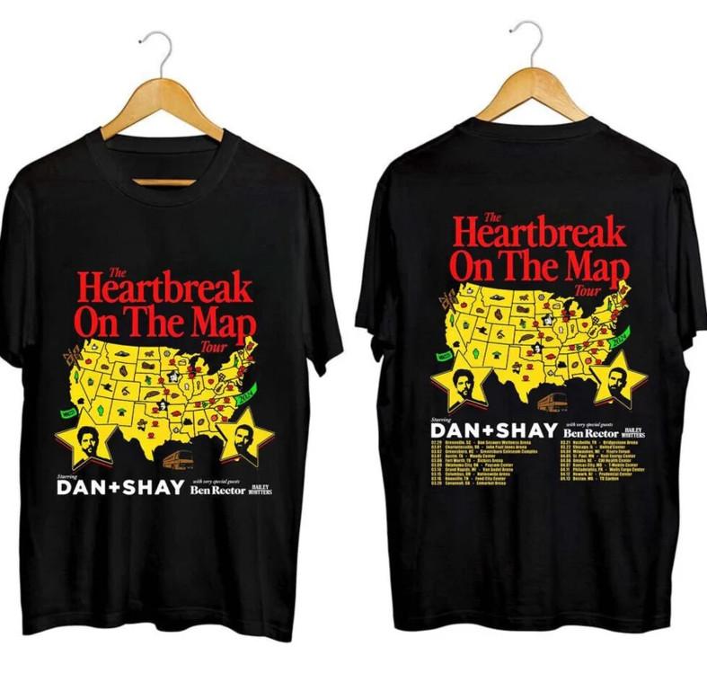 

Dan + Shay 2024 Heartbreak on the Map Tour T-Shirt S