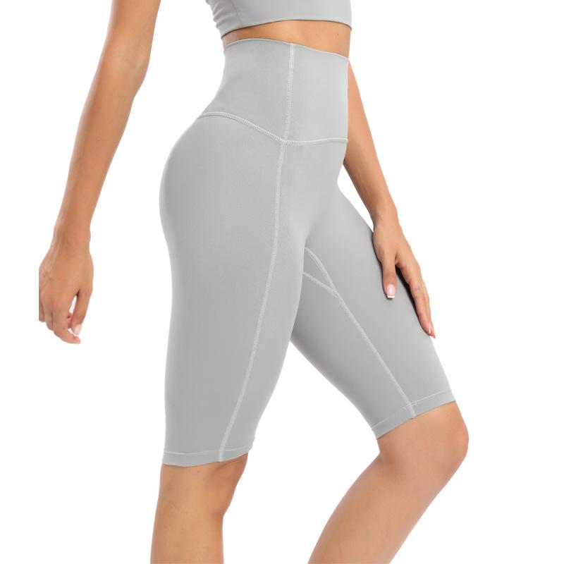

High Waist Nude Fitness Pants for Women - Elastic Yoga and Running Tights L