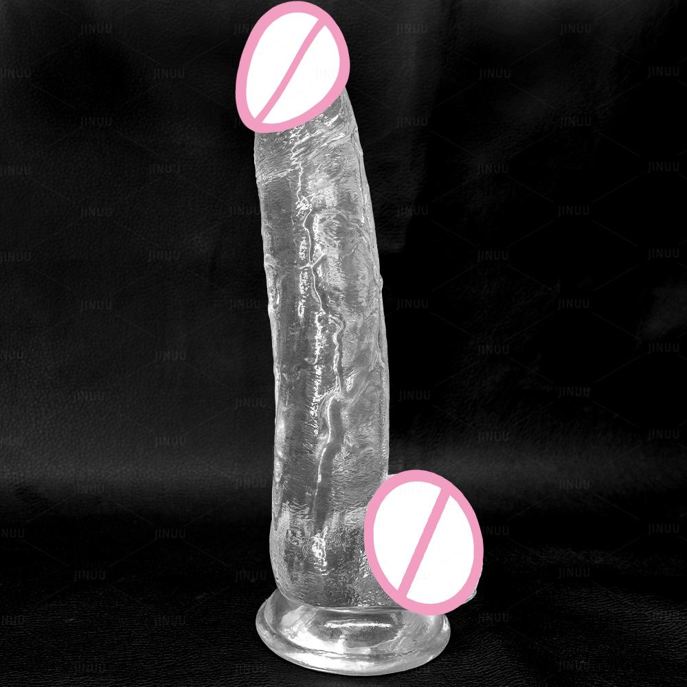2026 Realistic Transparent Big Dildo Soft Anal G Spot Masturbation Penis Dick with Strong Suction Cup Sex Toy for Women Men Waterproof & Easy To Clean
