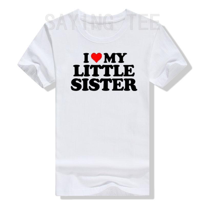 Ich Liebe Meine Schwester T-Shirt Ich Liebe Meine Kleine Schwester Grafik T-Shirt Oberteile Lustige Sprüche Buchstaben Gedruckte Outfits Familie Partnerlook Kleidung