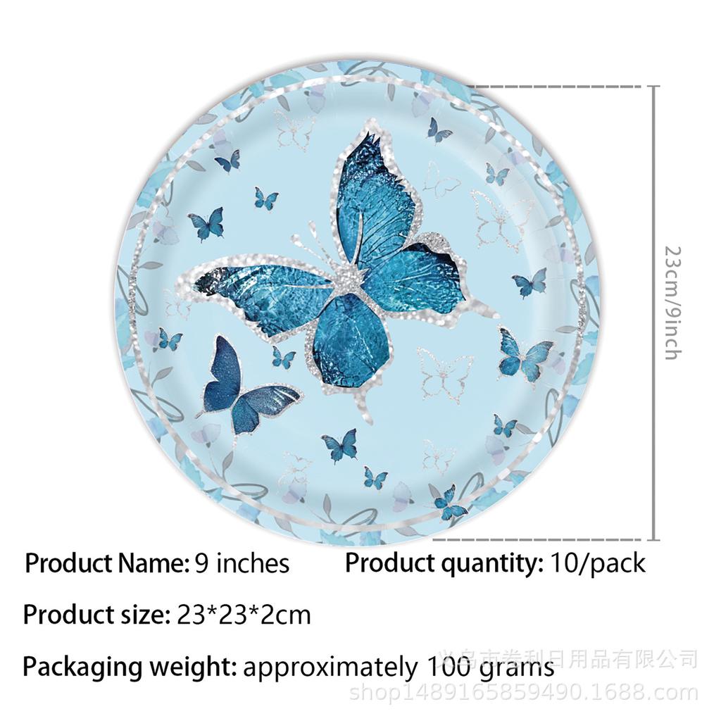 Butterfly Birthday Theme Party Supplies Birthday Decoration Butterfly Disposable Tableware Tissue Tablecloth Arrangement