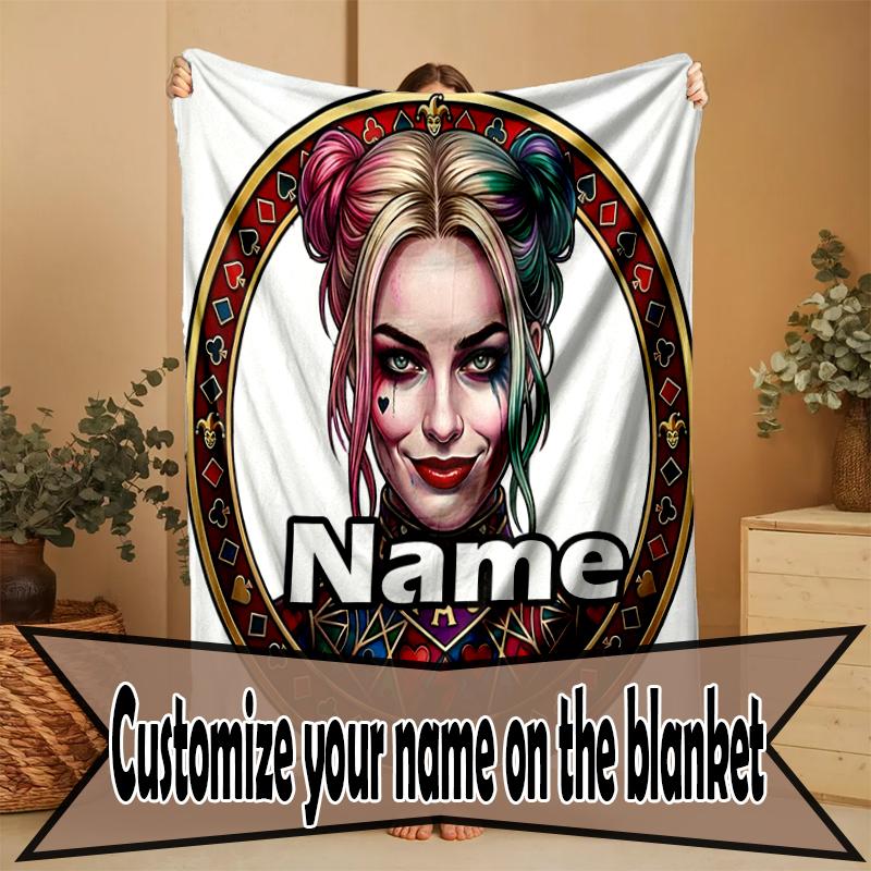Custom Name Personalized Superhero Print Blanket, Home Decor, Bedroom, Sofa, Camping, Couch, Gifts for Birthday Christmas