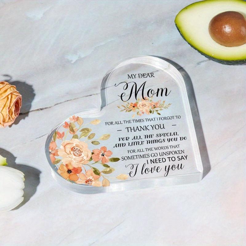 Mother Thank You Gift from Daughter My Dear Mom Sign for Women heart-shapedA Keepsake with Aprreciation  for Mother Mommy