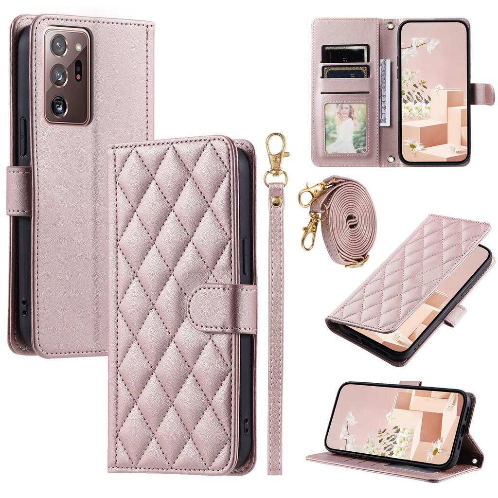 Suitable for Samsung S24 mobile phone leather case A55 small fragrant wind rhombus plaid diagonal span protective case A05S portable leather case