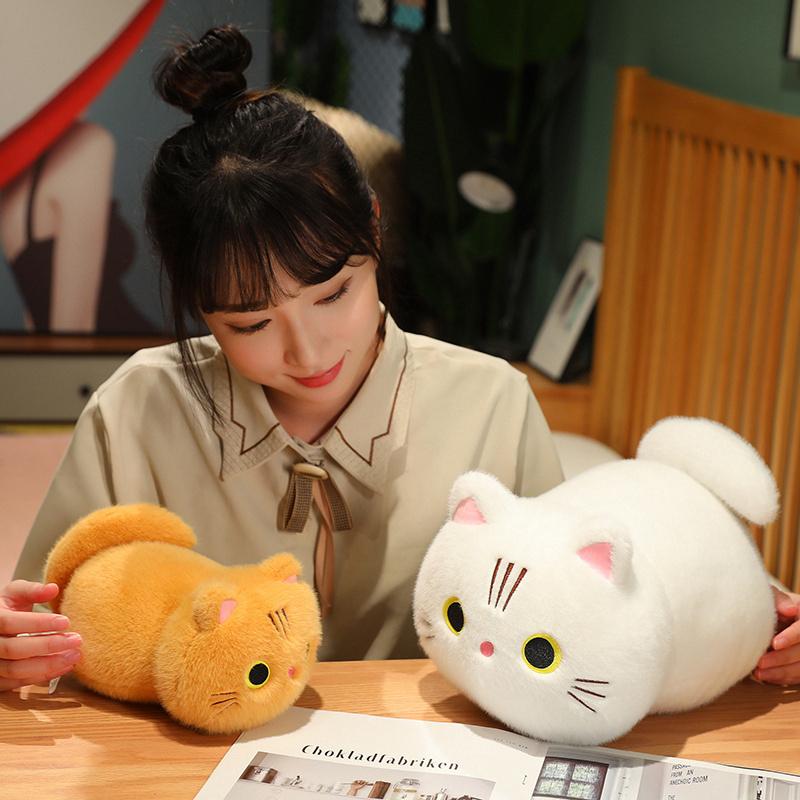 25-50CM Cartoon Kawaii Cat Stuffed Animal Plush Toy Lovely Cat Doll Children's Sleep Pillow Christmas Kawaii Decorative Gifts