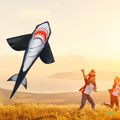 Animal Kite Cratoon Shark Shape Lightweight Easy To Fly Large Size