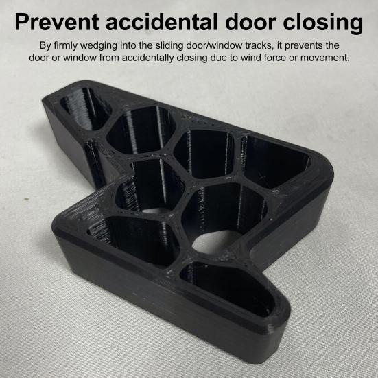 Window Balcony Door Stop with Track Lock No-Tool Installation Anti-Slam