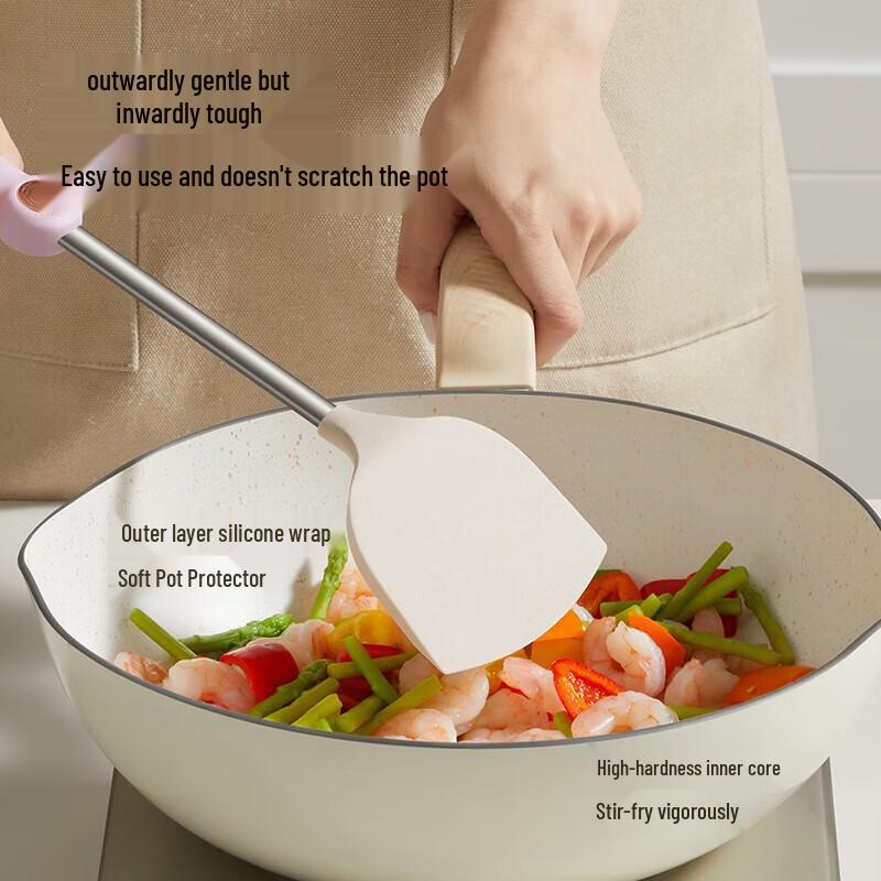 COOKER KING Small Red Dot Antibacterial Silicone Spatula