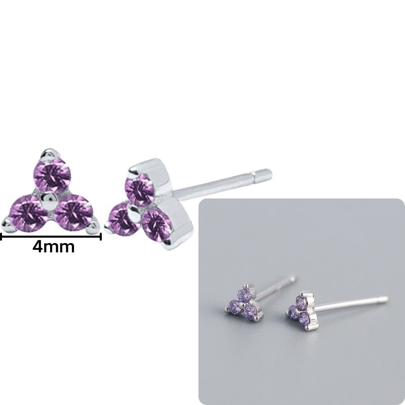 Damen 925 Silber Ohrstecker Lila Zirkon Ohrringe Creolen Lila Kristall Anhänger Ohrring Mode Hochzeits Schmuck