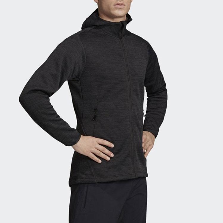 Adidas Hooded Comfortable Breathable Casual Sports Jacket Men Jackets Black DM4377