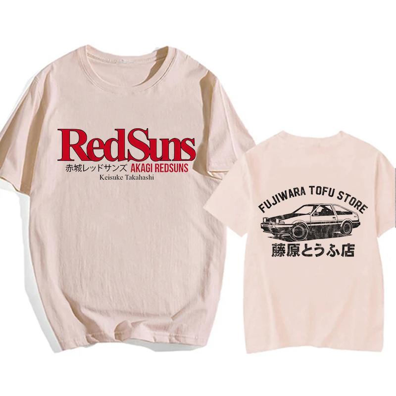 Japonské anime Initial D EU velikost tričko Redsuns kreslené gotické topy AE86 vtipné Harajuku manga tričko pánské grafické tričko mužské