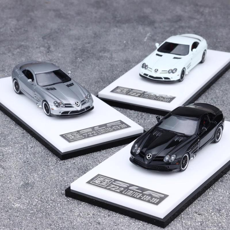 In Stock Unconventional 1:64 Mercedes-benz Slr 722 Simulation Resin Miniature Car Model Collection Ornament Custom Toys Gift