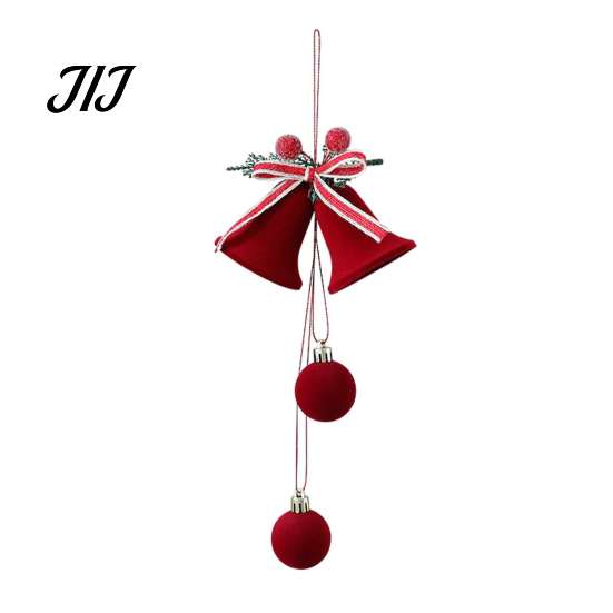Flocked Christmas Bell Ornaments Nordic Velvet Ornament, Hanging Bells for Lanyard Pendants Tree Door Window Decor, Festive Holiday Home Decoration