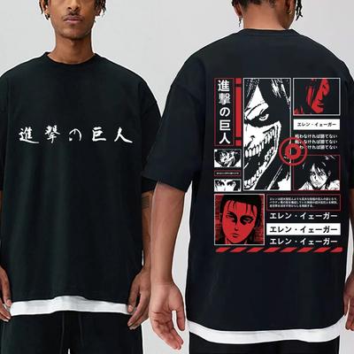 Anime Angriff auf Titan T Shirt Unisex Frauen Shingeki No Kyojin Eren Yeager Grafik T-shirt Japanische Unisexga Cosplay T-shirts Streetwear