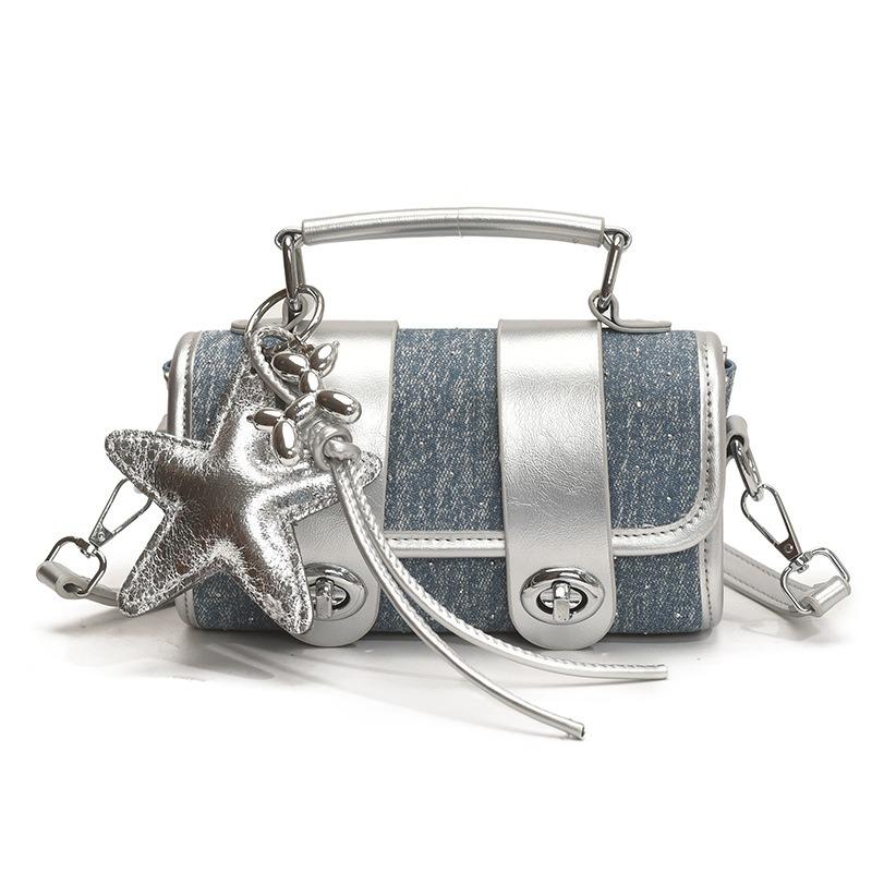 

Летняя новая сумочка универсальная нишевая высококлассная джинсовая на плечо мессенджер темно-синий