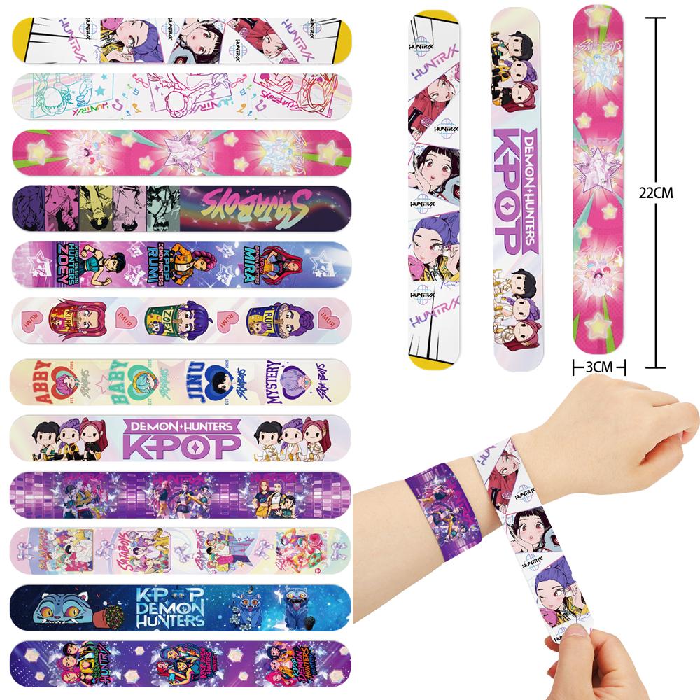 12/24/36 Stück Kpop Demon Hunters Klatscharmbänder Partygeschenke Schnapparmbänder Geburtstagsgeschenke Dekoration Zubehör Weihnachtsgeschenke