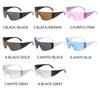 Occhiali da Sole Monoblocco con Montatura Grande Stile Europeo & Americano Chic Y2K per Donna