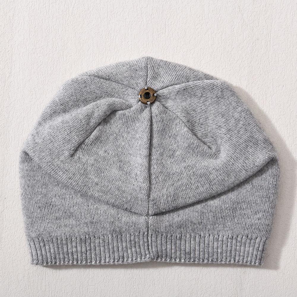 Wool knitted hat big beanie new with drill horizontal bar five-pointed star men and women soft comfortable warm wool hat